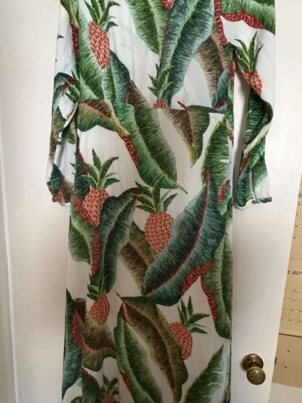 FARM Rio Forest Tropical Leaf Wrap Maxi Dress Deep V-Neck - Picture 6 of 6